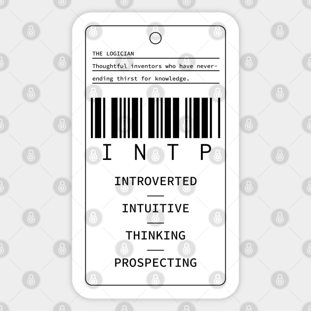 INTP - The Logician - Introverted Intuitive Thinking Prospecting Sticker by Millusti